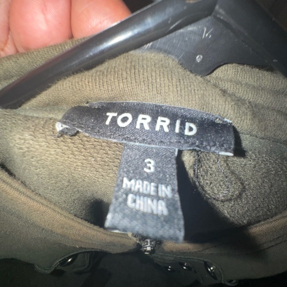 Torrid Military Jacket Stretch Twill Peplum Embellished green Women's Size 3x - Picture 4 of 5